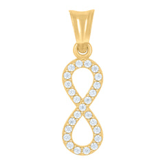14Kt Yellow Gold Womens Cubic-Zirconia Infinity Charm Pendant