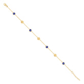 10kt Yellow Gold Womens Cubic-Zirconia Cross Charms Chain Bracelet Size 7 + 1 Inches