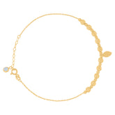 10kt Yellow Gold Womens Cubic-Zirconia Fashion Link Bracelet Size 8 Inches