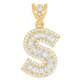 10kt Yellow Gold Mens Pink White Cubic-Zirconia St. Jude Religious Charm Pendant