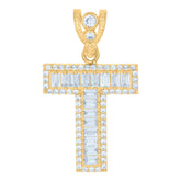 10kt Yellow Gold Mens Pink White Cubic-Zirconia St. Jude Religious Charm Pendant