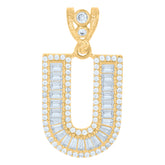 10kt Yellow Gold Mens Pink White Cubic-Zirconia St. Jude Religious Charm Pendant