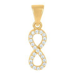14Kt Yellow Gold Womens Cubic-Zirconia Infinity Love Symbol Charm Pendant