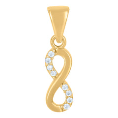 14Kt Yellow Gold Womens Cubic-Zirconia Infinity Love Symbol Charm Pendant