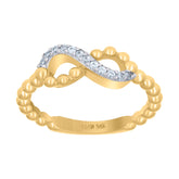 14kt Two-Tone Gold Womens Cubic-Zirconia Infinity Symbol Ring