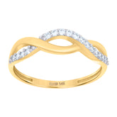 14kt Two-Tone Gold Womens Cubic-Zirconia Infinity Symbol Ring