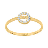 14kt Yellow Gold Womens Cubic-Zirconia Infinity Symbol Ring