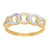 14kt Two-Tone Gold Womens Cubic-Zirconia Fashion Ring