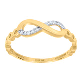 14kt Two-Tone Gold Womens Cubic-Zirconia Infinity Symbol Ring