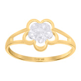 14kt Two-Tone Gold Womens Flower Fashion Ring