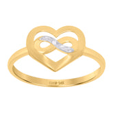 14kt Two-Tone Gold Womens Infinity Heart Ring