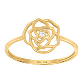 14kt Yellow Gold Womens Cubic-Zirconia Flower Ring