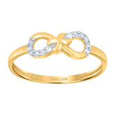 14kt Two-Tone Gold Womens Cubic-Zirconia Infinity Symbol Ring