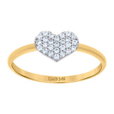 14kt Two-Tone Gold Womens Cubic-Zirconia Heart Ring