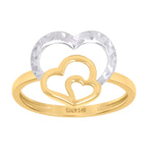 14kt Two-Tone Gold Womens Heart Ring