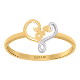 14kt Two-tone Gold Womens Love Heart Ring