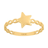 14kt Yellow Gold Womens Star Fashion Ring