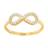14kt Yellow Gold Womens Cubic-Zirconia Infinity Ring