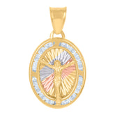 10kt Yellow Gold Diamond-Cut Mens Cross Crucifix Religious Charm Pendant