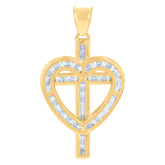 10kt Yellow Gold Womens Cubic-Zirconia Heart Diamond-Cut Beaded Charm Anklet/Bracelet Size 8 Inches