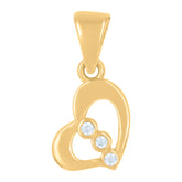 10kt Yellow Gold Womens Cubic-Zirconia Heart Charm Pendant