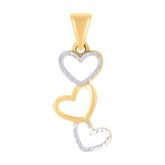 10kt Yellow Gold Cubic-Zirconia Womens Heart Charm Pendant