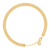14kt Yellow Gold Womens Cubic-Zirconia Link Fashion 8" Bracelet