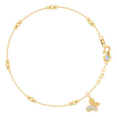 10kt Yellow Gold Womens Cubic-Zirconia Engagement Ring