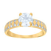 10Kt Two-Tone Gold Unisex Cubic-Zirconia Crucifix Cross Religious Charm Pendant