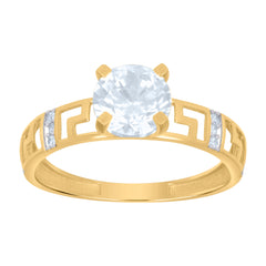 10Kt Two-Tone Gold Unisex Cubic-Zirconia Crucifix Cross Religious Charm Pendant