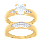 10kt Yellow Gold Womens Cubic-Zirconia Bow Fashion Ring