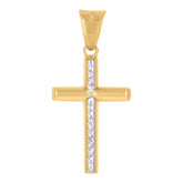 14kt Two-tone Gold Mens Cross Religious Charm Pendant