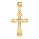 14kt Yellow Gold Unisex Cross Religious Charm Pendant