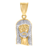 14kt Two-tone Gold Mens Jesus Religious Charm Pendant