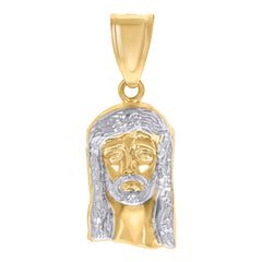 14kt Two-tone Gold Mens Jesus Religious Charm Pendant