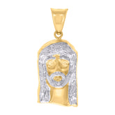 14kt Two-Tone Gold Mens Jesus Religious Charm Pendant