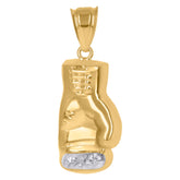 14kt Two-tone Gold Mens Boxing Gloves Sports Charm Pendant