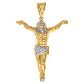 14kt Two-tone Gold Mens Jesus Religious Charm Pendant