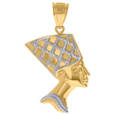 14kt Two-tone Gold Mens Nefertiti Egyptian Charm Pendant