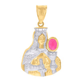 14kt Two-Tone Gold Mens St. Barbara Religious Charm Pendant