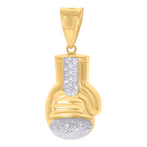 14kt Two-Tone Gold Mens Boxing Glove Sports Charm Pendant