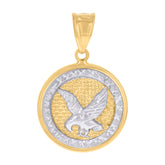 14kt Two-Tone Gold Mens Eagle Birds Wildlife Charm Pendant