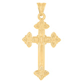 14kt Yellow Gold Mens Cross Religious Charm Pendant