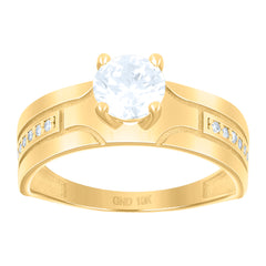 10kt Yellow Gold Womens Cubic-Zirconia Duo Bridal Ring Set