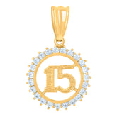 10kt Yellow Gold Womens Cubic-Zirconia Cross Religious Charm Pendant