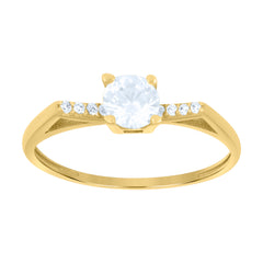 14kt Yellow Gold Womens Cubic-Zirconia Fashion Ring