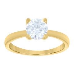 14kt Yellow Gold Womens Cubic-Zirconia Engagement Ring