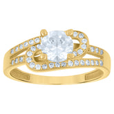 10kt Yellow Gold Womens Cubic-Zirconia Fashion Ring