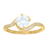 10kt Yellow Gold Womens Cubic-Zirconia Fashion Ring