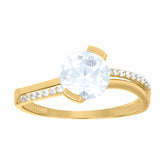 10kt Yellow Gold Womens Cubic-Zirconia Fashion Ring